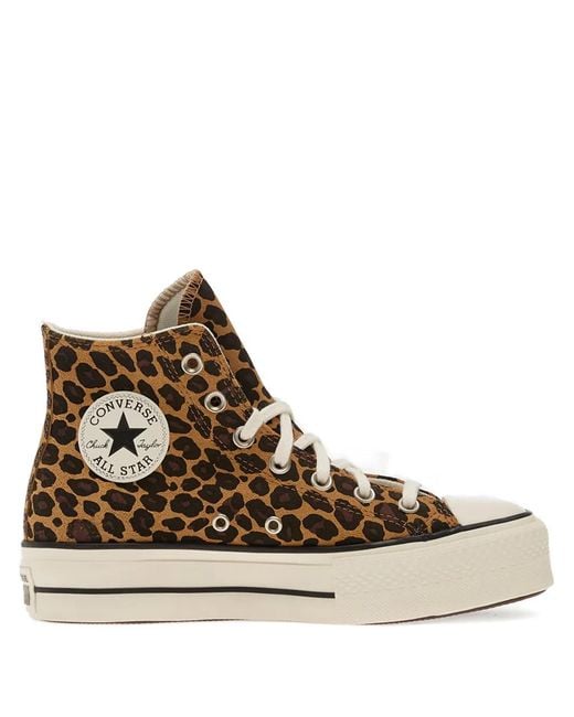 Converse Brown Chuck Taylor All Star Lift Leopard-Print Sneakers
