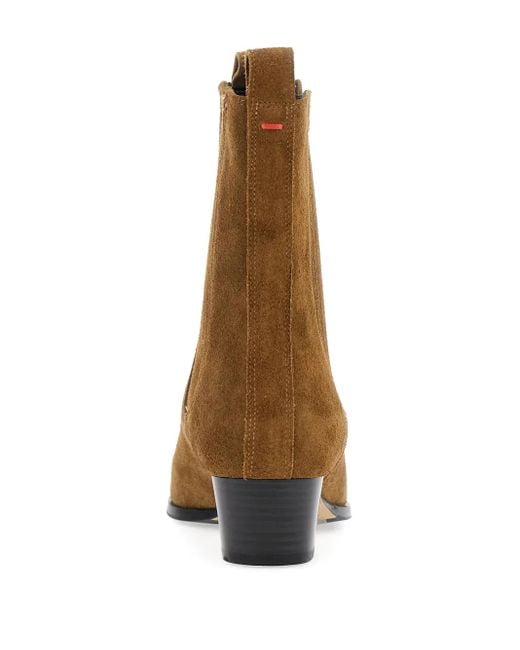 Aeyde Brown Side-Panels Pointed-Toe Ankle Boots