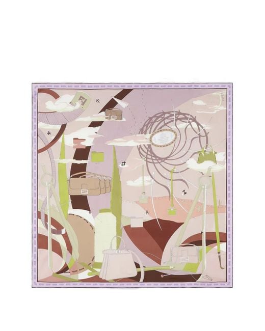 Fular Con Estampado Gráfico Fendi de color Pink