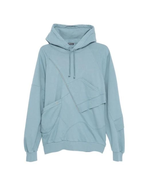 Undercover Blue Panelled Hoodie for men