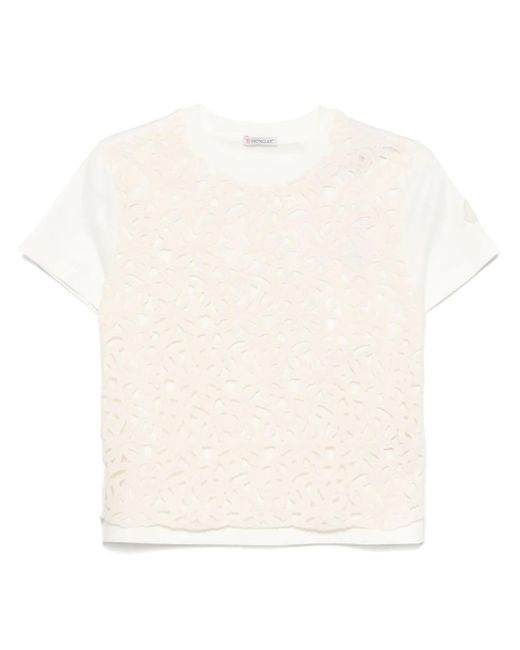 Moncler White Mc Natural Lace T-Shirt