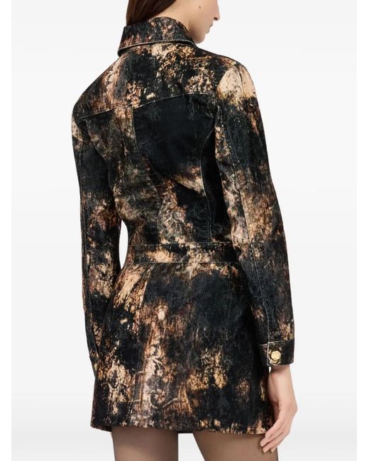 Roberto Cavalli Black Button-Up Denim Jacket