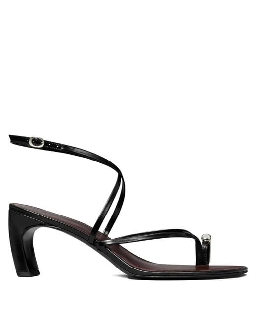 Tory Burch Black Pierced Strappy Heeled Sandals