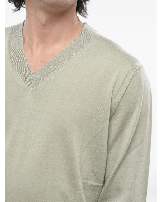 Paolo Pecora Gray V-Neck Sweater for men