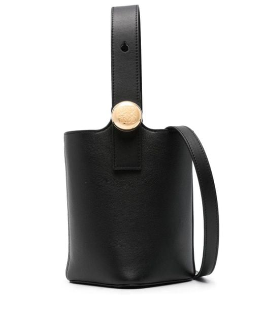 Mini sac seau Pebble en cuir Loewe en coloris Black
