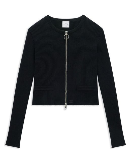 Cardigan a coste Heritage di Courreges in Black