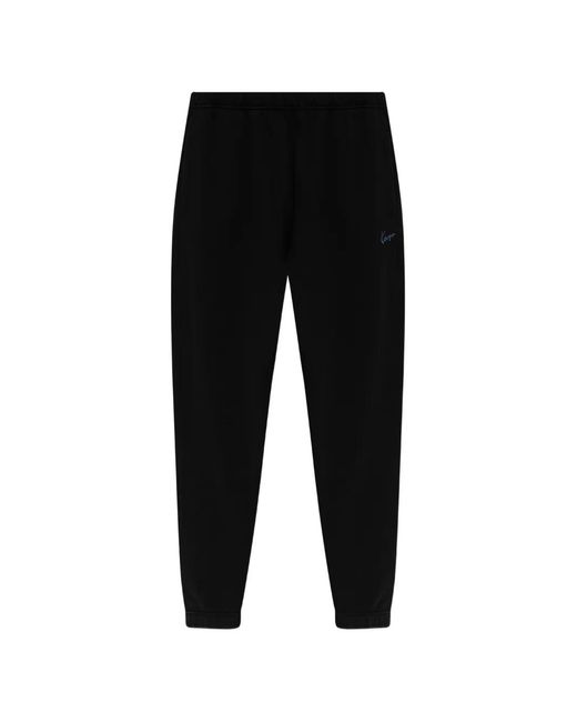 KENZO Black Logo-Embroidered Track Pants for men