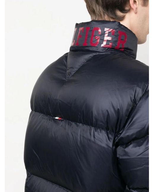 Piumino Con Logo di Tommy Hilfiger in Black da Uomo