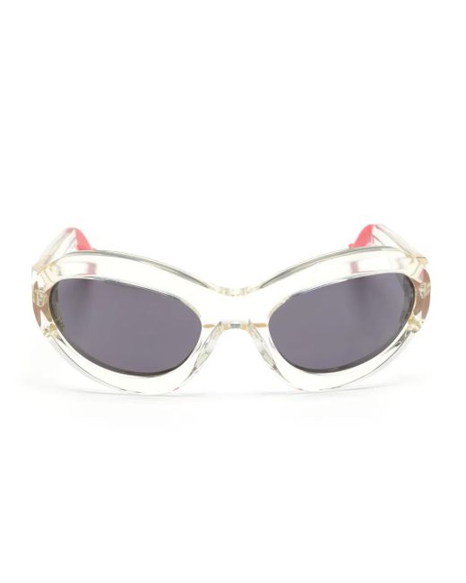 MEDEA Metallic Smack Oval-Frame Sunglasses