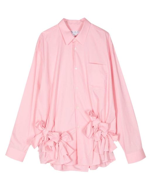 Comme des Garçons Pink Bow-detail Poplin Shirt