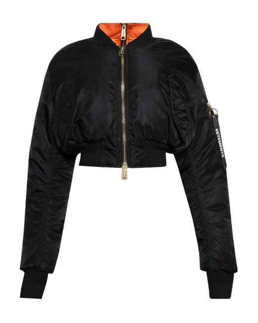 Vetements Black Double Zip Bomber Jacket