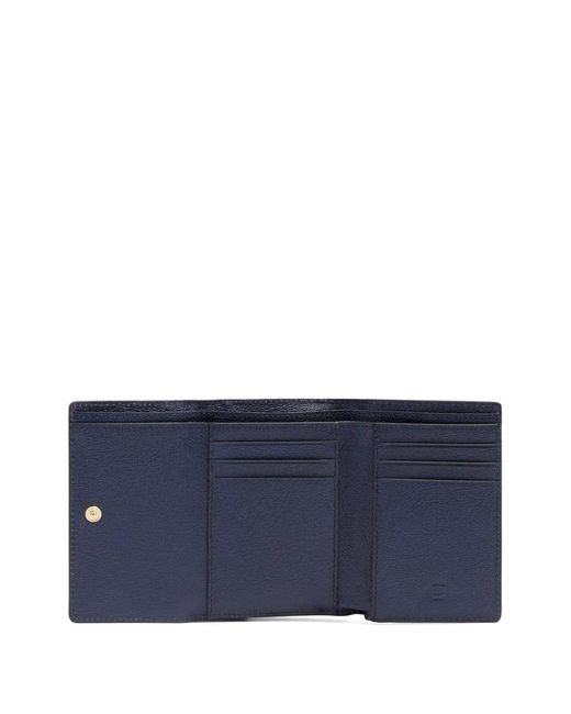 Piquadro Blue Leather Trifold Wallet