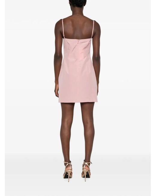 Magda Butrym Pink Ruffled Floral-Appliqué Mini Dress