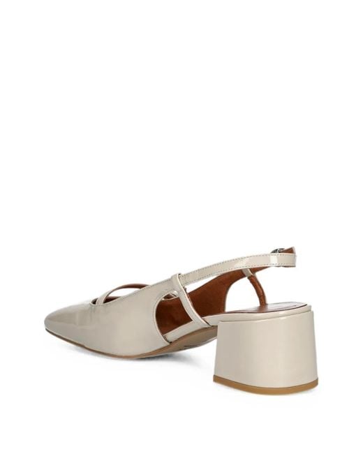 JONAK PARIS Natural Dario Patent-Finish Slingback Pumps