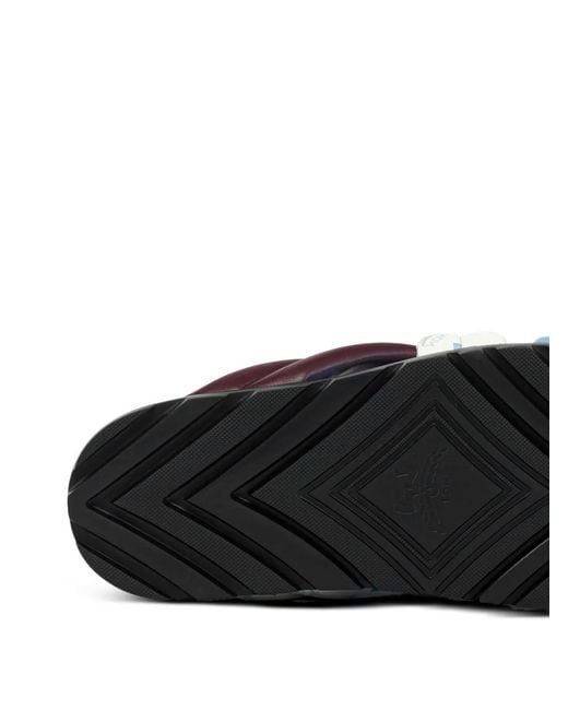 MCM Blue Criss-Cross Logo Sandals