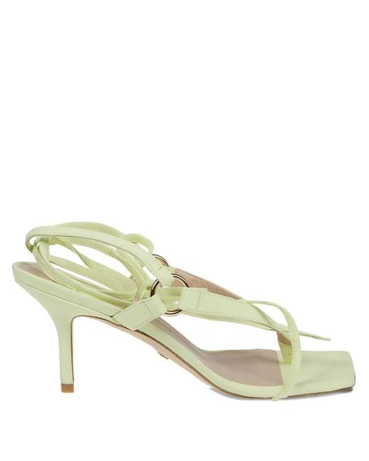 Stuart Weitzman Metallic 70Mm Lalita Lace-Up Square-Toe Sandals