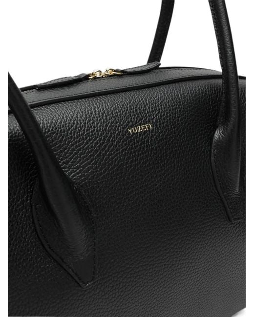 Yuzefi Black Brioche Leather Shoulder Bag