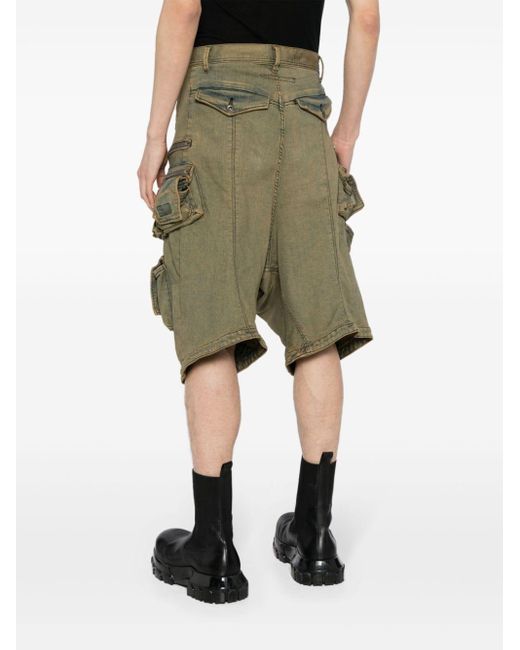Julius Green Drop-crotch Denim Cargo Shorts for men