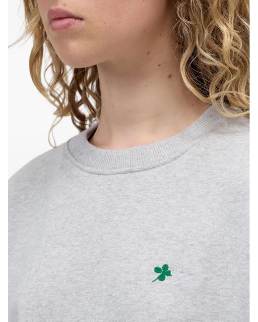 Closed Gray Logo-Embroidered Crew-Neck Sweater