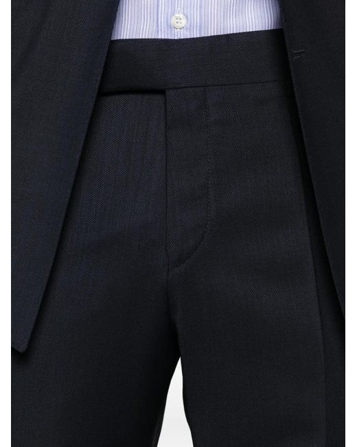Boss Blue Double-Breasted Virgin Wool Suit for men