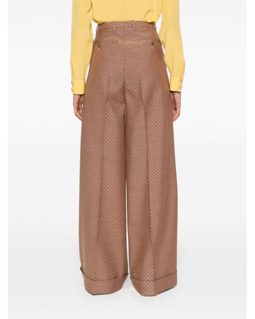 Gucci Brown Square G Tailored Trousers - Women's - Acetate/silk/wool/polyester