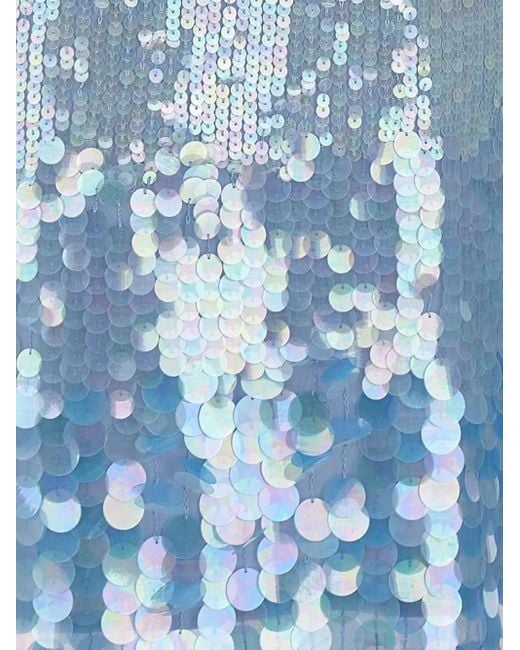P.A.R.O.S.H. Blue Iridescent Sequin-Embellished Mini Dress