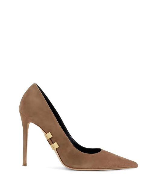 Elisabetta Franchi White Suede Pumps With Jewel Logo