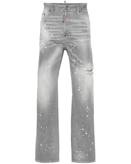 DSquared² Gerade Jeans mit Bleach-Effekt in Gray für Herren