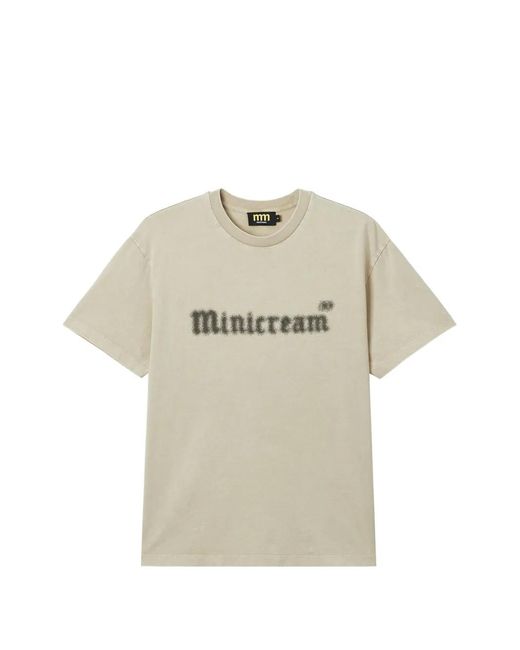 Mini Cream Natural Logo-Print T-Shirt