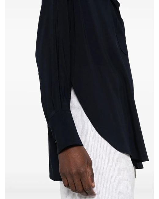 Alberto Biani Blue V-Neck Blouse