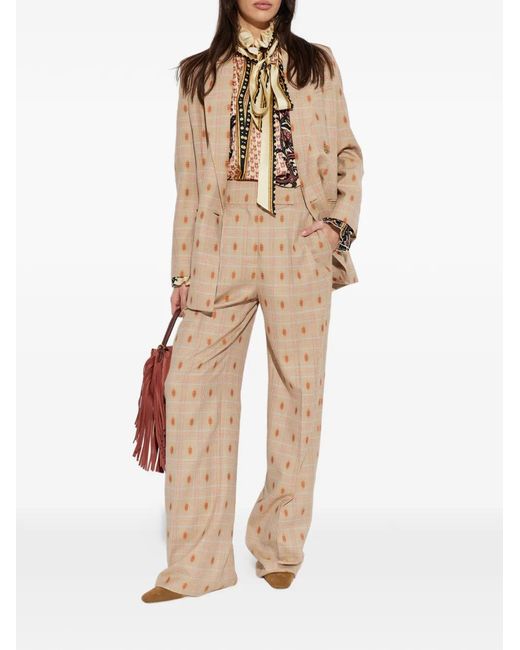 Etro Natural Check-Patterned Blazer