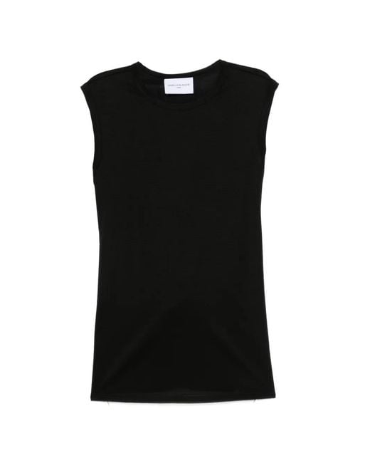 Isabelle Blanche Black Crew-Neck Top