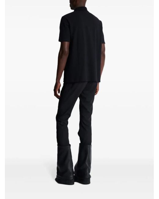 Balmain Black Polo Shirt With Zippered Collar for men