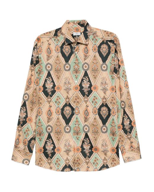 Etro Natural Paisley Patterned Shirt for men