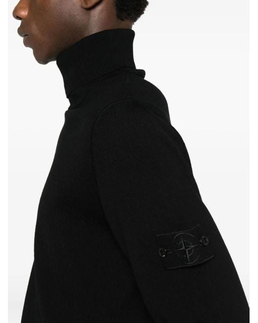 Stone Island Black Roll-Neck Sweater for men