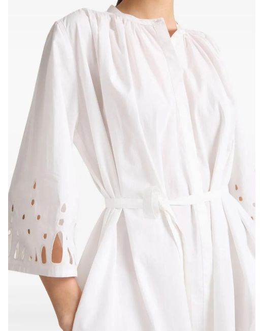 Robe Mi-Longue À Design Plissé Yves Salomon en coloris White
