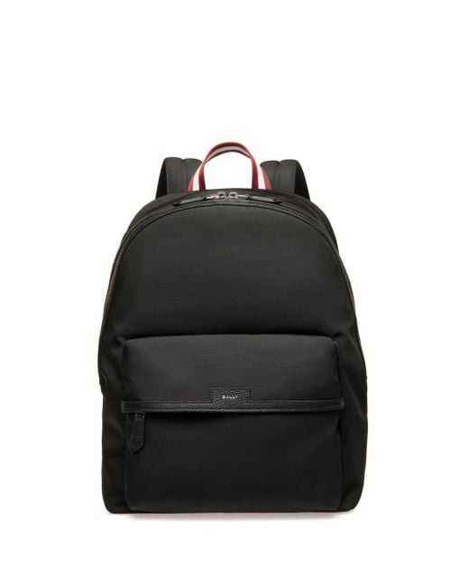 Bally Black Code Leather Backpack for men