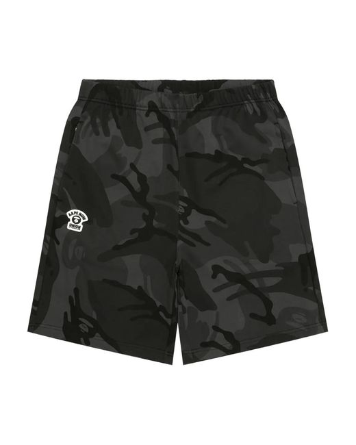 Aape By A Bathing Ape Black Camouflage-Pattern Shorts for men