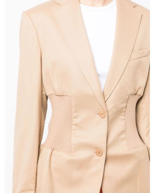 Stella McCartney Natural Banded Single-Breasted Blazer