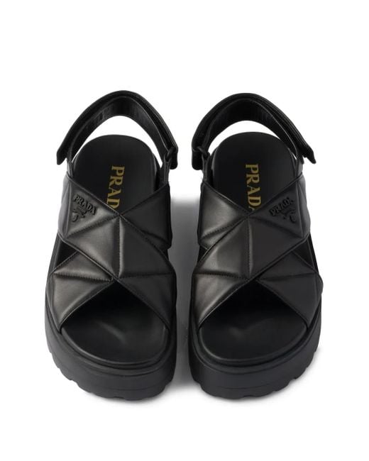 Prada Black 45Mm Leather Sandals