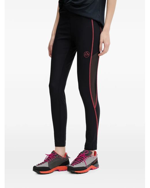 La Sportiva Black Triumph Mesh-Panelled Flatlock-Stitch Trousers