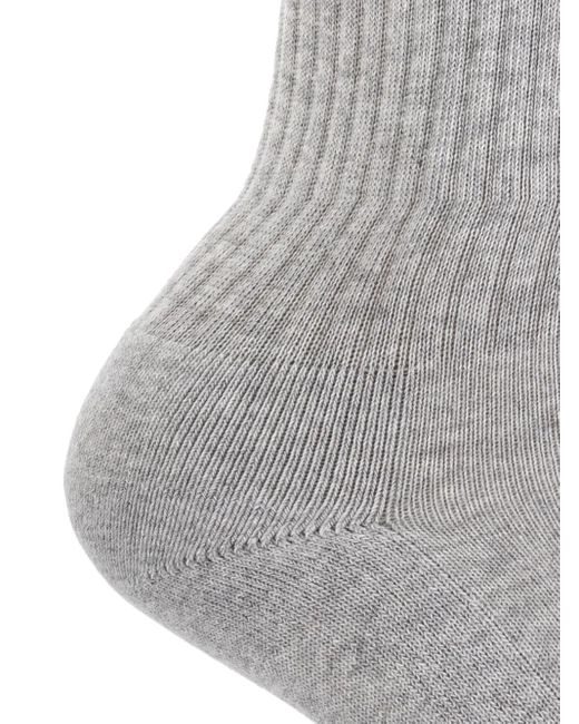 Jacquemus White Logo-Embroidered Ribbed Socks
