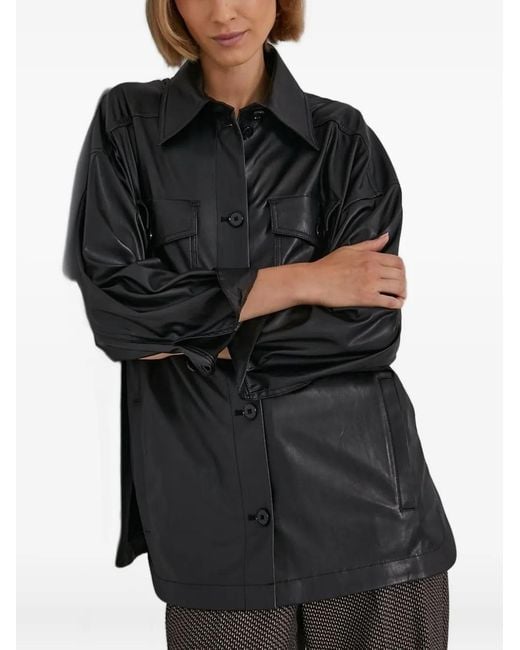 Drykorn Black Button-Fastening Flap-Pocket Shirt