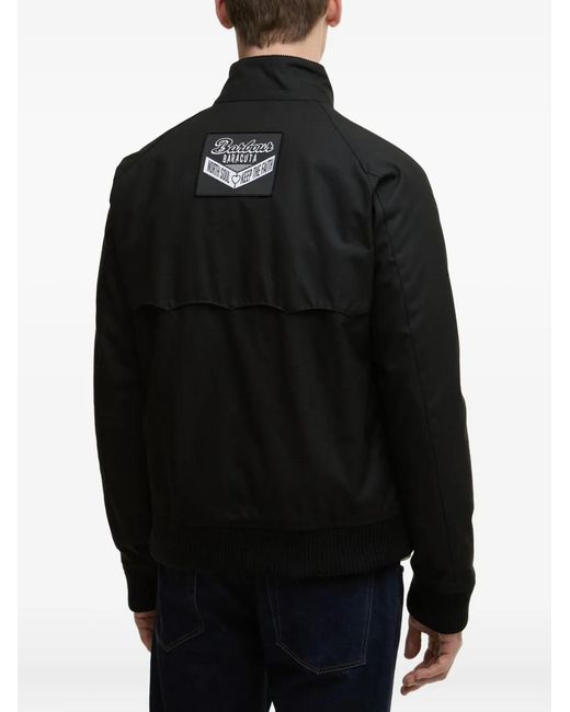 Barbour Black Appliqué Zip-Up Jacket for men