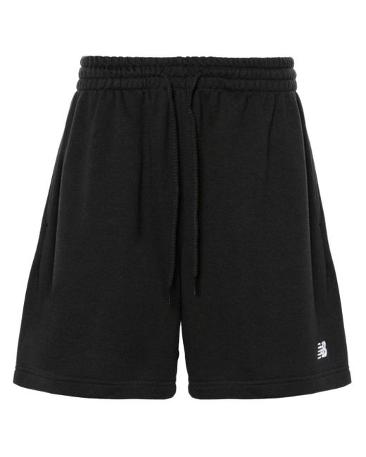 New Balance Black Logo-embroidered Jersey Track Shorts for men