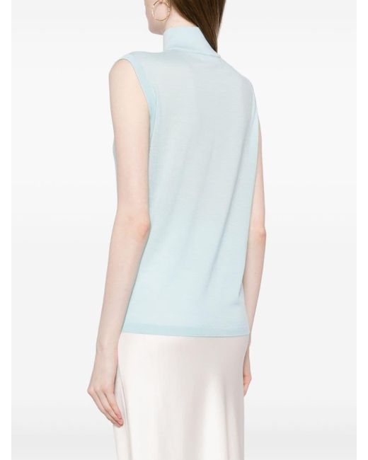 Lisa Yang Blue Lucy Cashmere Top