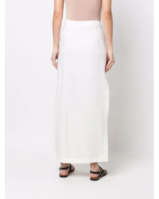 Alberta Ferretti White High-Waisted Wrap Skirt