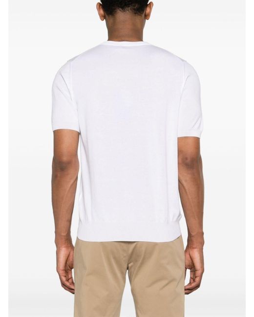 Canali T-Shirt aus Baumwollgemisch in White für Herren