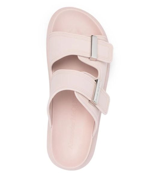Sandali Con Logo Inciso di Alexander McQueen in Pink