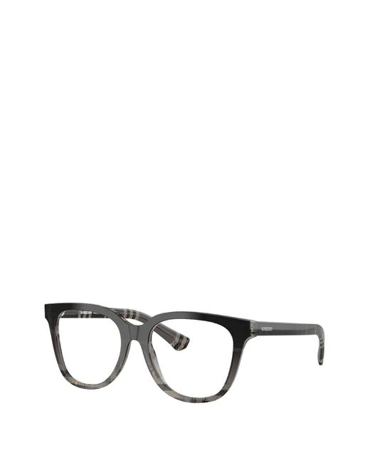 Burberry Black Check-Pattern Square-Frame Glasses
